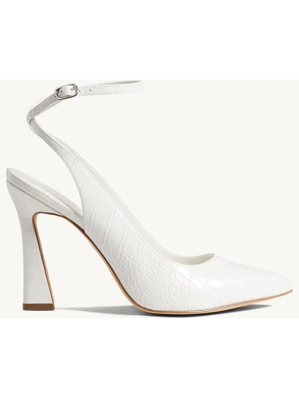 Chic Closed Toe Ankle Strap Heels - Pointed Toe Slingback Pumps for Weddings - Picture 2 of 6